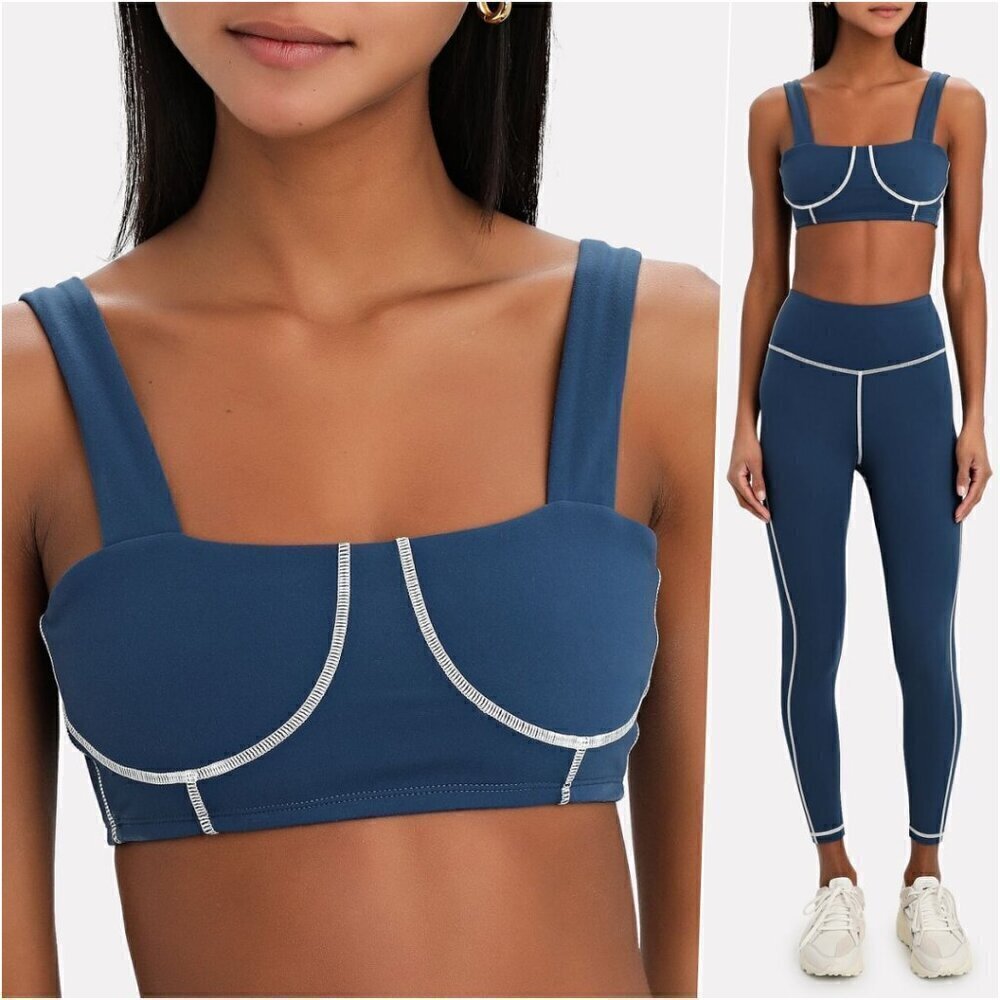 WEWOREWHAT Corset Bralette Sports Bra Navy Blue S M NWOT